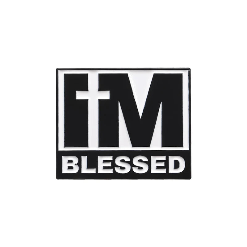 I'm Blessed I Ride With Jesus Enamel Pin Cartoon Creative Christianity Jesus Fish Brooches Jewelry Lapel Badge Gift for Friends