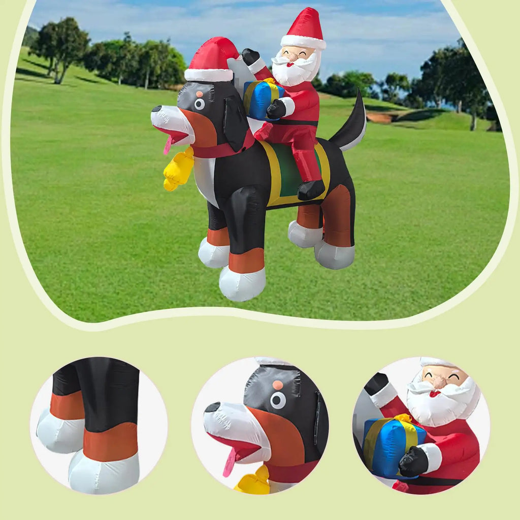 Santa Claus Lighted Christmas Inflatable Xmas Decor for Backyard Home Garden