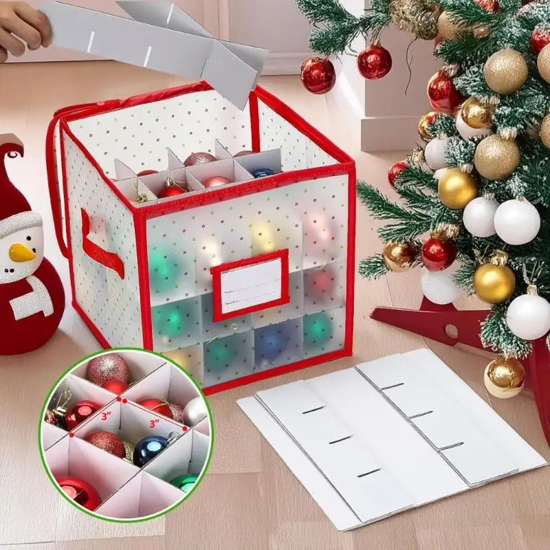 Foldable 64 Compartment Organizers Box Waterproof PVC for Christmas Light Storage Y5GB
