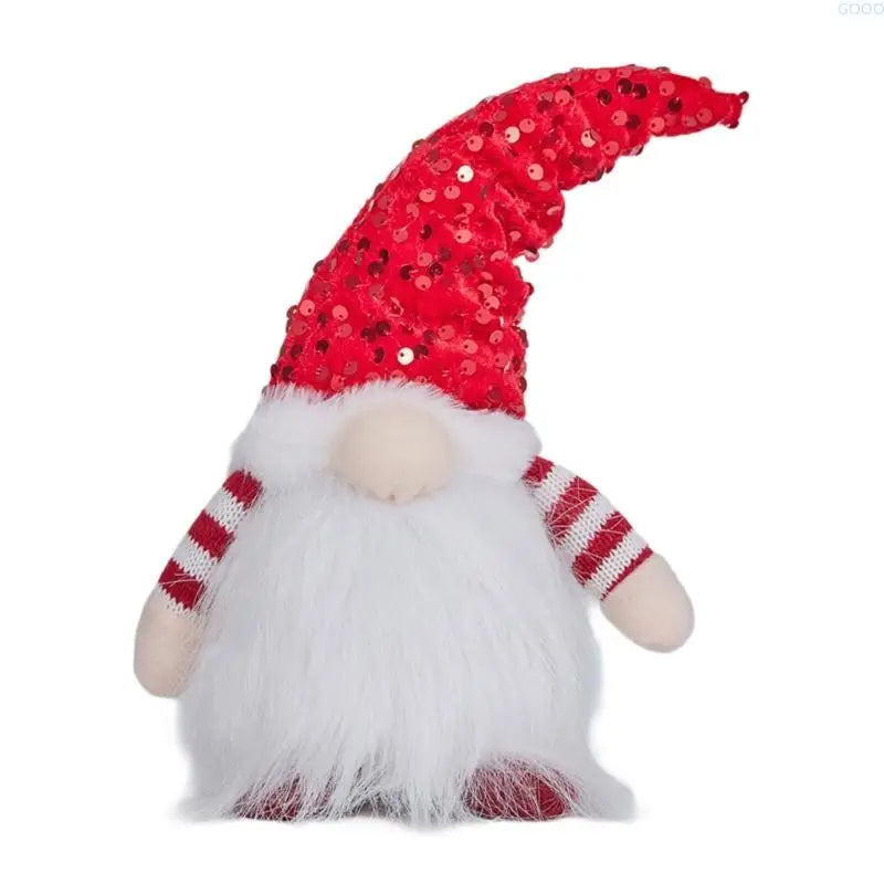 23GA Rudolph Plush Toy Christmas Ornament Washable Soft Dwarf Doll with Light Festival Home Office Holiday Decoration