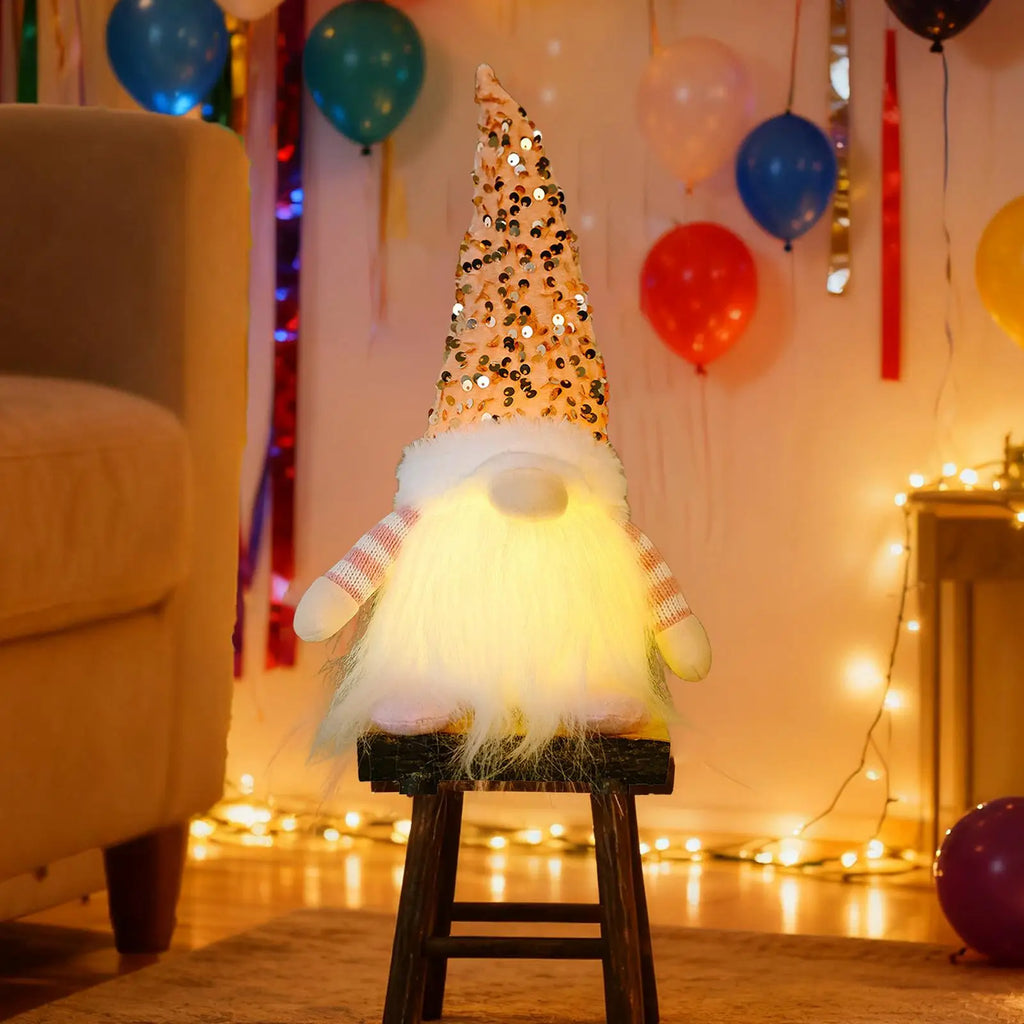 Christmas Gnomes 12-Inch Battery Powered Plush Doll Battery-operated Lighted Gnomes For Thanksgiving Holiday Winter Festive Home