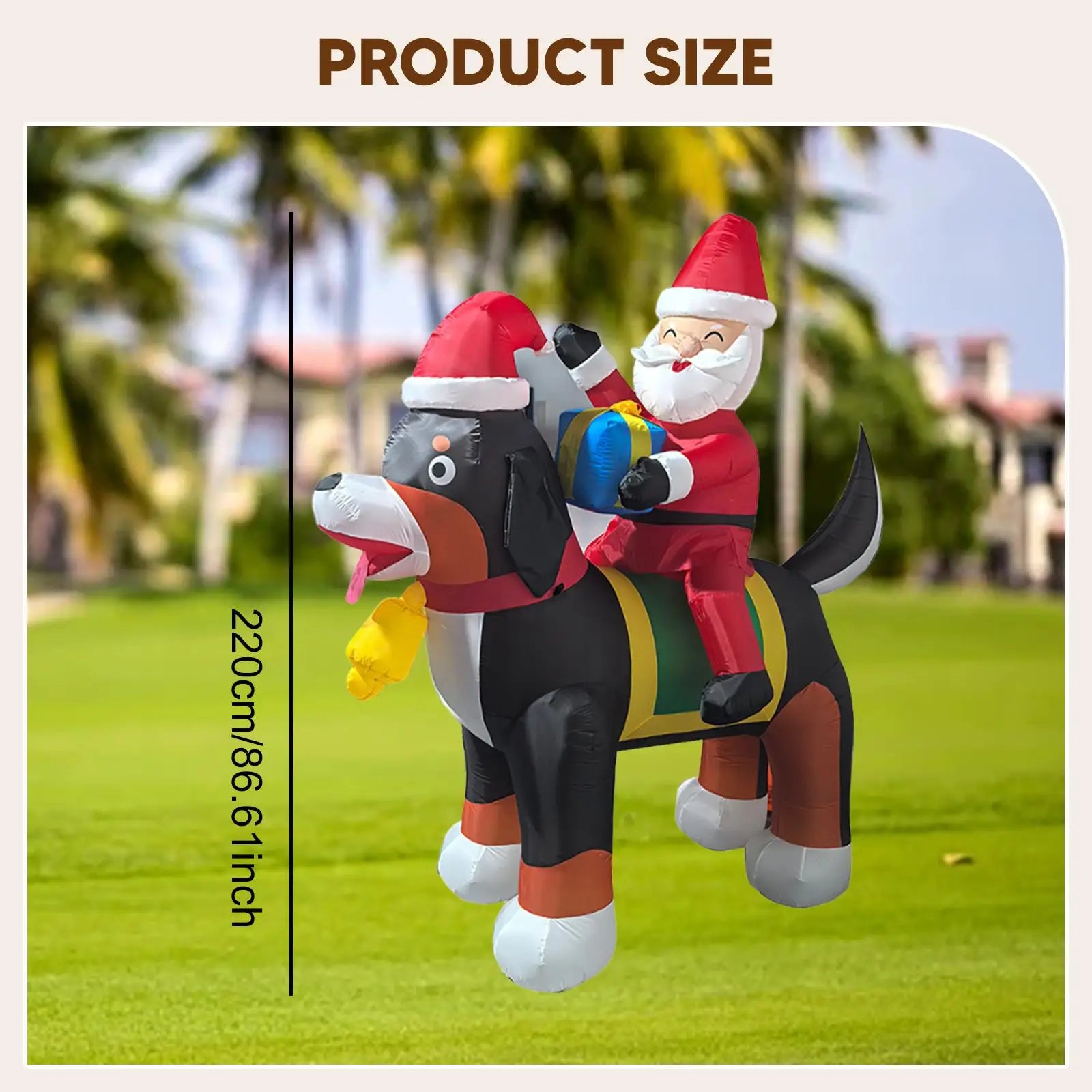 Santa Claus Lighted Christmas Inflatable Xmas Decor for Backyard Home Garden