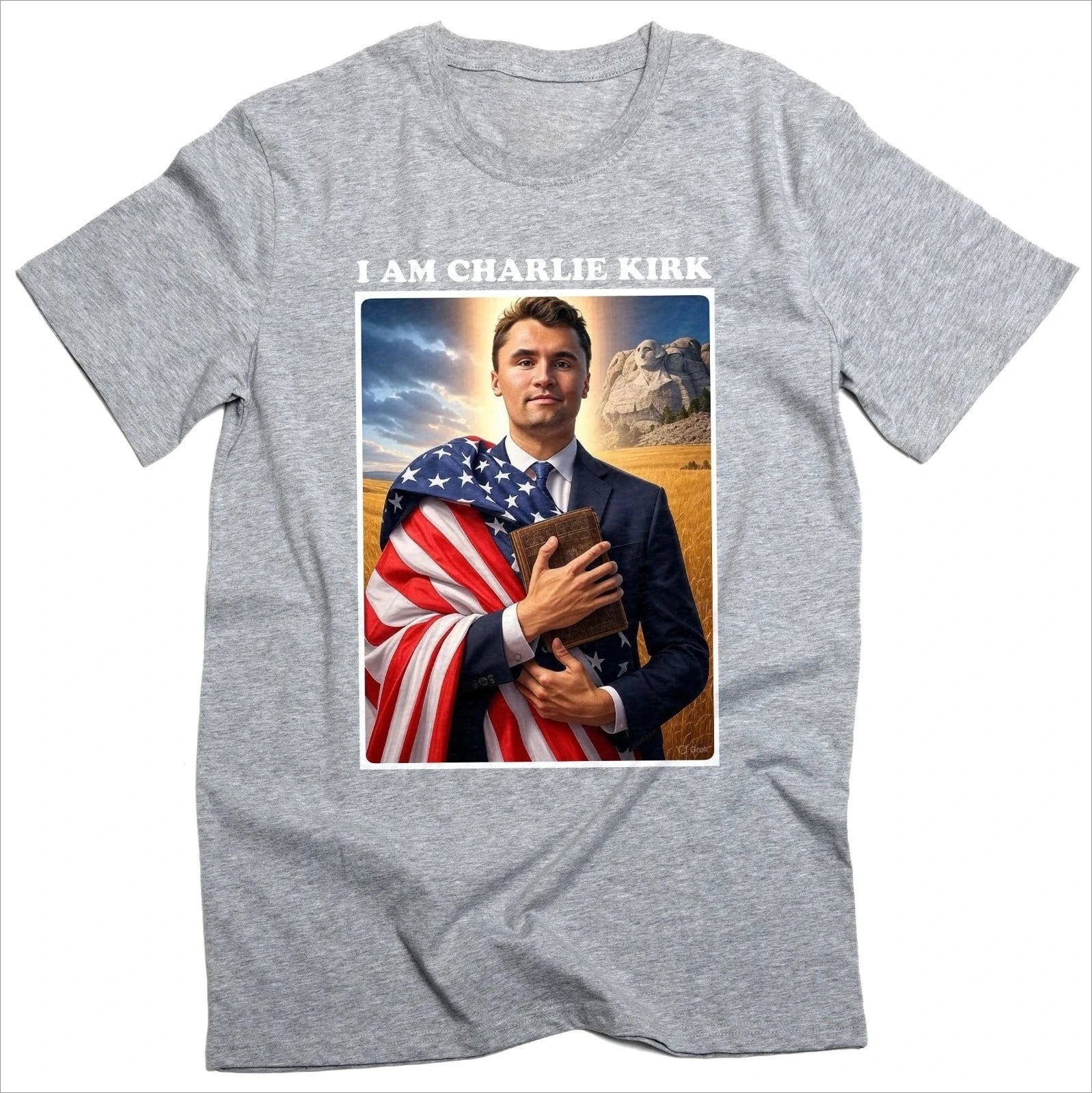 I Am Charlie Kirk Patriotic USA Christian Jesus Printed Design T Shirt Comfortable and Breathable Soft Fashionable Men Clothing