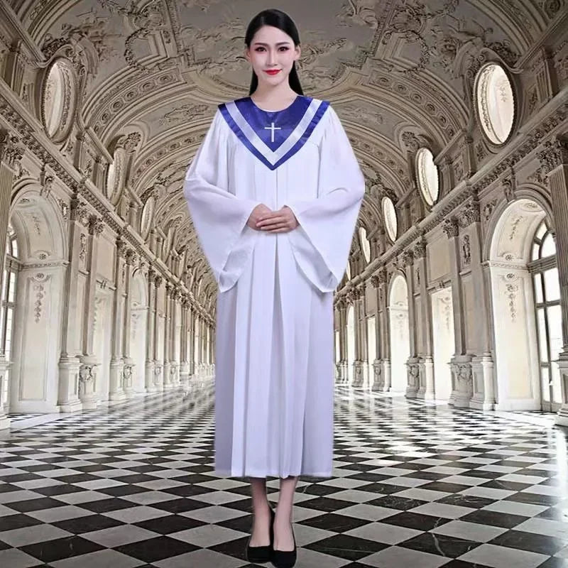Christian Costume Christian Church Choir Saint Costume Long Sleeve Jesus Class Service Wear Sing Robe Sing Dress Jesus Outfit