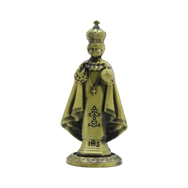 Q39B Vintage Antique Metal Standing Maria Figurine Catholic Miniature Statue Christian Religious Ornament for Tabletop Decors