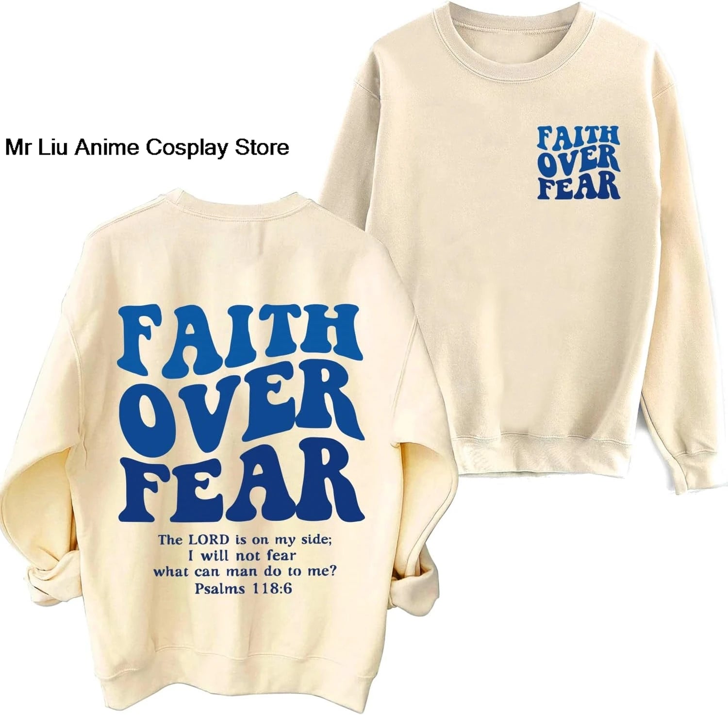 Faith Over Fear Hoodie Christian Jesus Bible Verse Faith Over Fear Sweatshirt Clothing