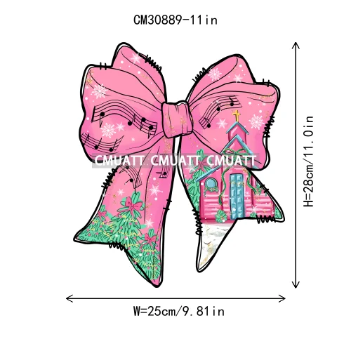 Coquette Jesus Glory To God In The Highest Christian Merry And Bright Christmas DTF Heat Transfer Stickers Iron On For Clothing