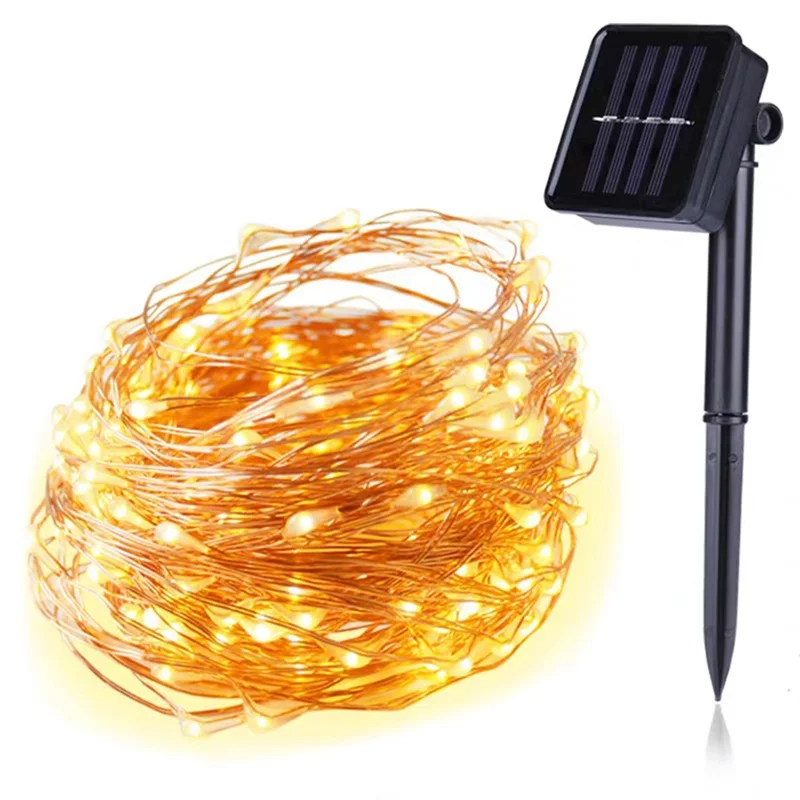 ONCE Solar Powered Lights 200 LED String Fairy Lights for Outdoor Christmas Lighting Courtyard Street Garden Decor 20m