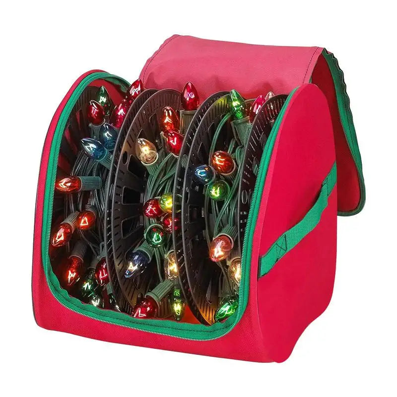 Christmas light storage box Oxford cloth large capacity Durable tear-resistant Christmas LED Light Storage Bag for organization