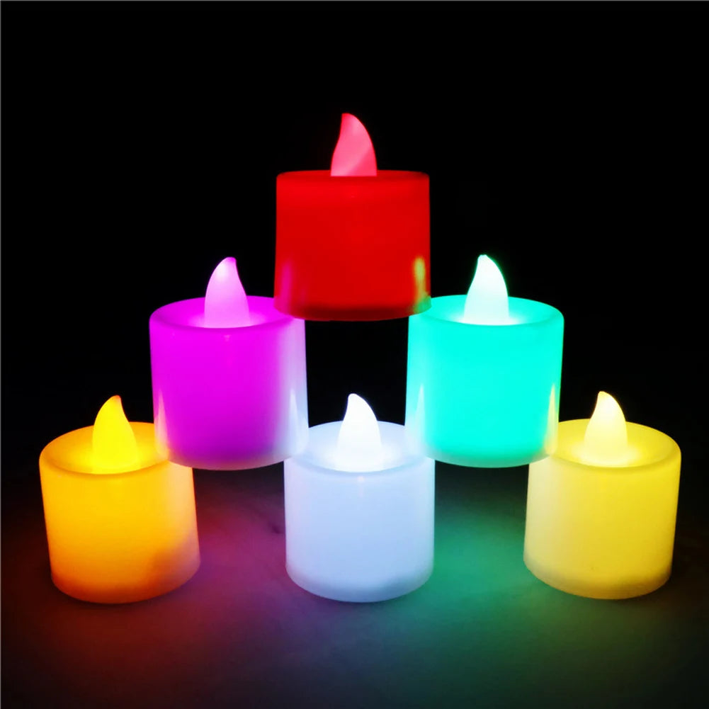 12pcs Mini LED Candle Lights, Flameless LED Tea Lights Candles, Reusable Night Lamp, Votive Tealight, Romantic Home Decor