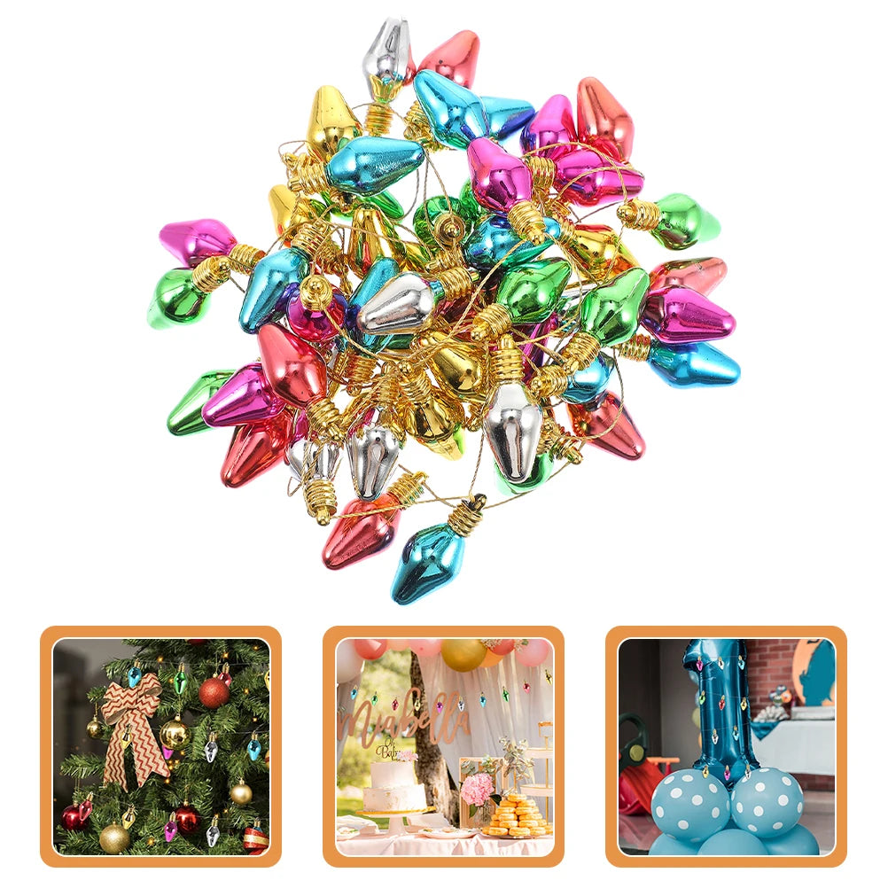 Christmas Fake Lights Bead Decoration for Mini Houses Gardens Trees Colorful Ornaments Plastic Bulbs Craft Supplies Miniatures