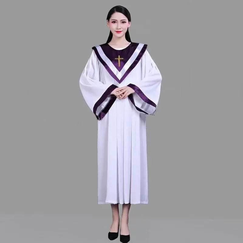 Christian Costume Christian Church Choir Saint Costume Long Sleeve Jesus Class Service Wear Sing Robe Sing Dress Jesus Outfit