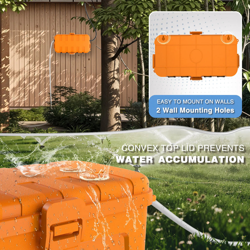 IP54 Waterproof Electrical Cover for Halloween/Christmas Decoration Outdoor Cable Box for Power Cables/Plugs/Lights/Garden Timer