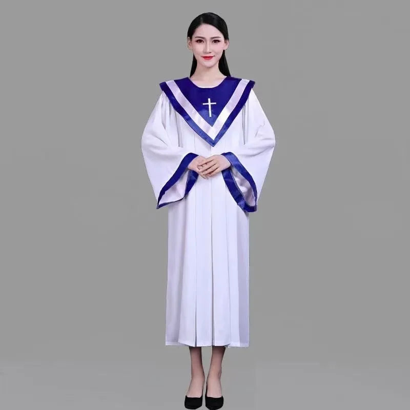 Christian Costume Christian Church Choir Saint Costume Long Sleeve Jesus Class Service Wear Sing Robe Sing Dress Jesus Outfit