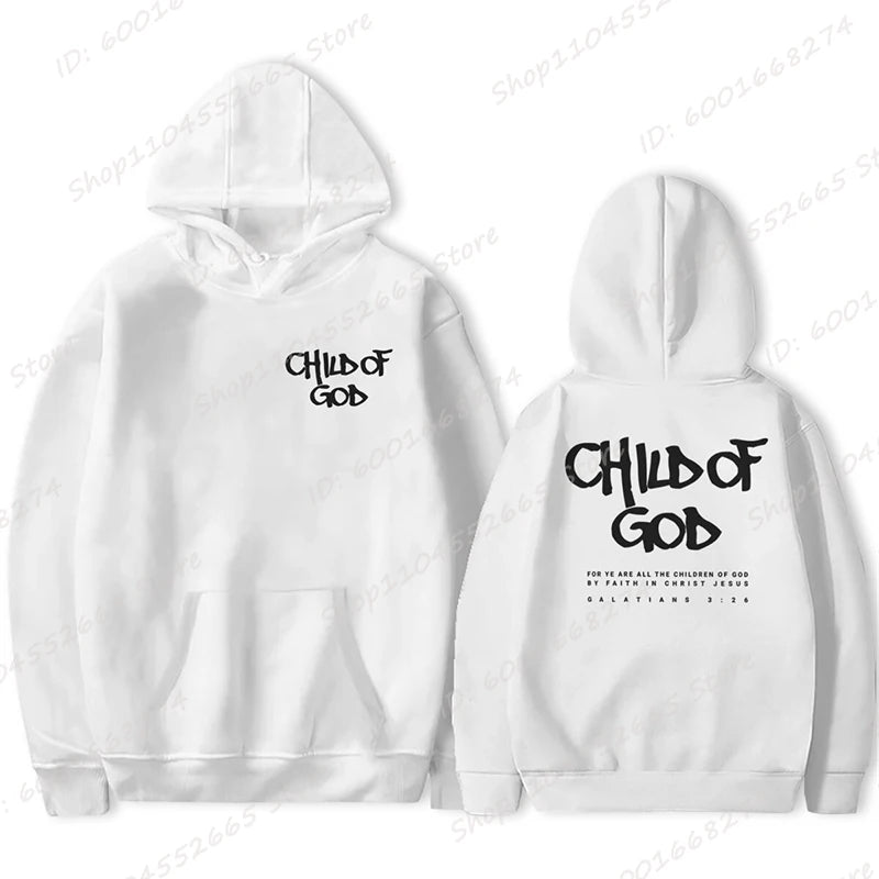 I Am A God Child Letter Print Hoodies Christian God Sweatshirts Hooded Pullover Pray The Lord Sweatshirt Women's Clothing