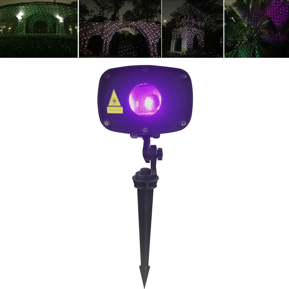 Mini Lawn Light Outdoor Garden Laser Light Star 7 Colors IP65 Waterproof Landscape Christmas DJ Light Fixture Compact Floodlight