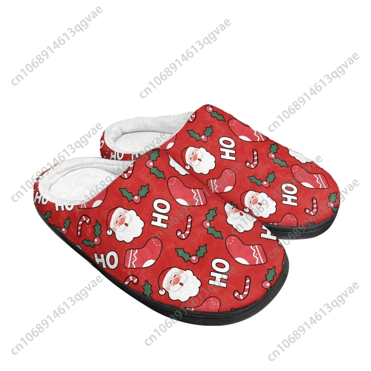 Christmas Cozy Santa Claus Pixie Christmas Home Cotton Slippers Mens Womens Teenager Plush Bedroom Keep Warm Custom Slipper