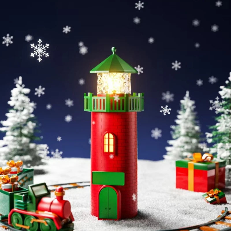 Christmas Music Lighthouse with LED Lights and Festival Melodies for Holiday Homes Decorations Desktop Ornament 87HA