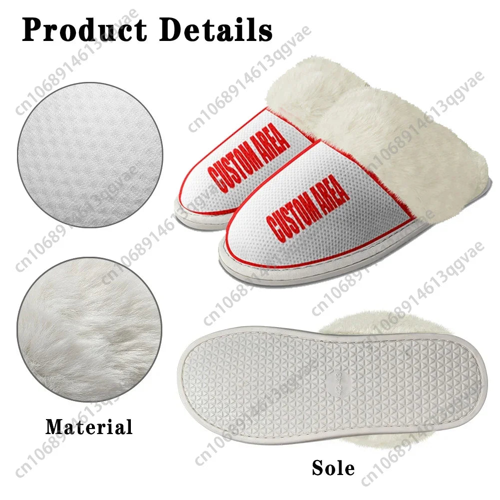 Pink Butterfly Petals Christmas Gift Slippers Mens Womens Home Cotton Plush Bedroom Keep Warm Custom Thermal Lightweight Slipper