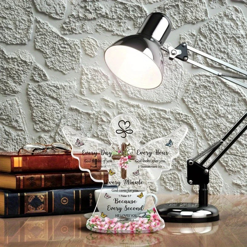 Christian Acrylic Collectible Figurine – Bible Verse Prayers, Inspirational Gift for Women/Men (Valentine’s/Birthdays)