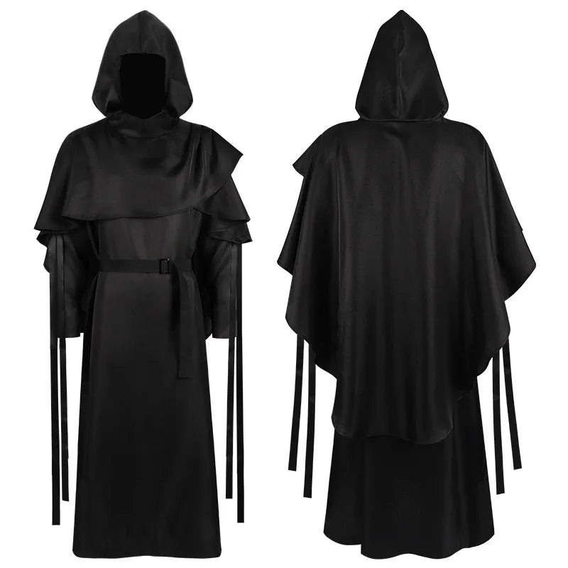 Wizard Costume Cosplay Medieval Hooded Robe Costume Monk Friar Robes Priest Costume Ancient Clothing Christian Suit