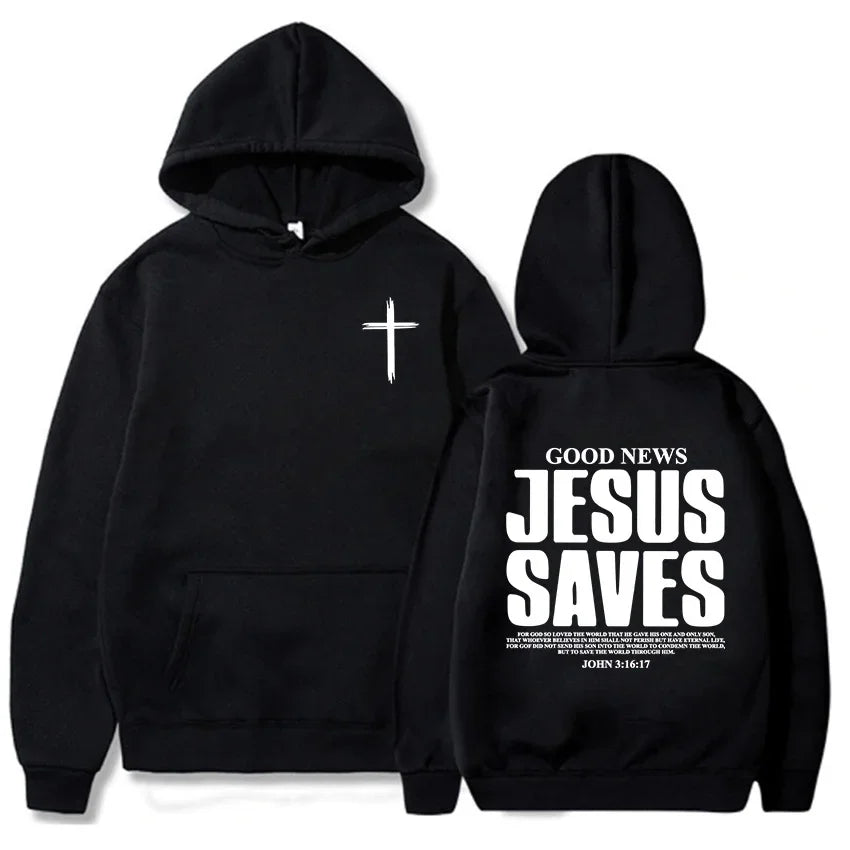 Jesus Men's Sweatshirt Autumn and Winter Warm Men's Hoodie Christian Bible Pullover Fashion Men's Clothing