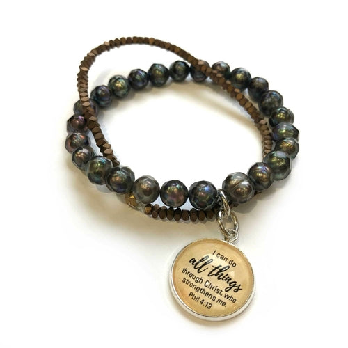 "Unfinished" Christian Glass Charm for Jewelry Making, 20mm, Gold or