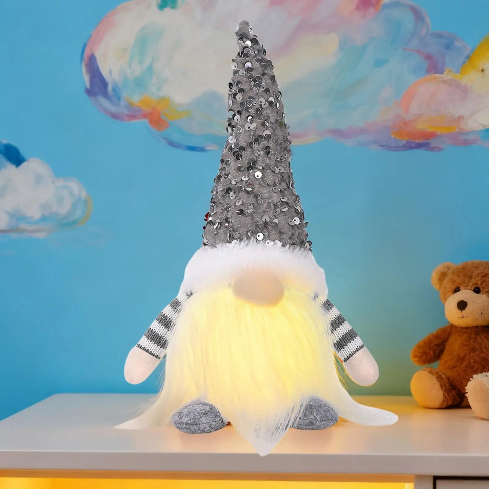 Christmas Gnomes 12-Inch Battery Powered Plush Doll Battery-operated Lighted Gnomes For Thanksgiving Holiday Winter Festive Home