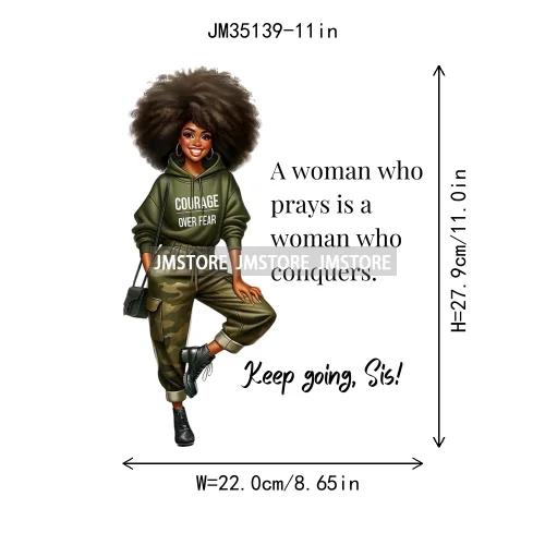 Christian Black Woman Positive Affirmation Bible Praying Blessed Iron on DTF Transfers Stickers Ready to Press for Clothing Bags