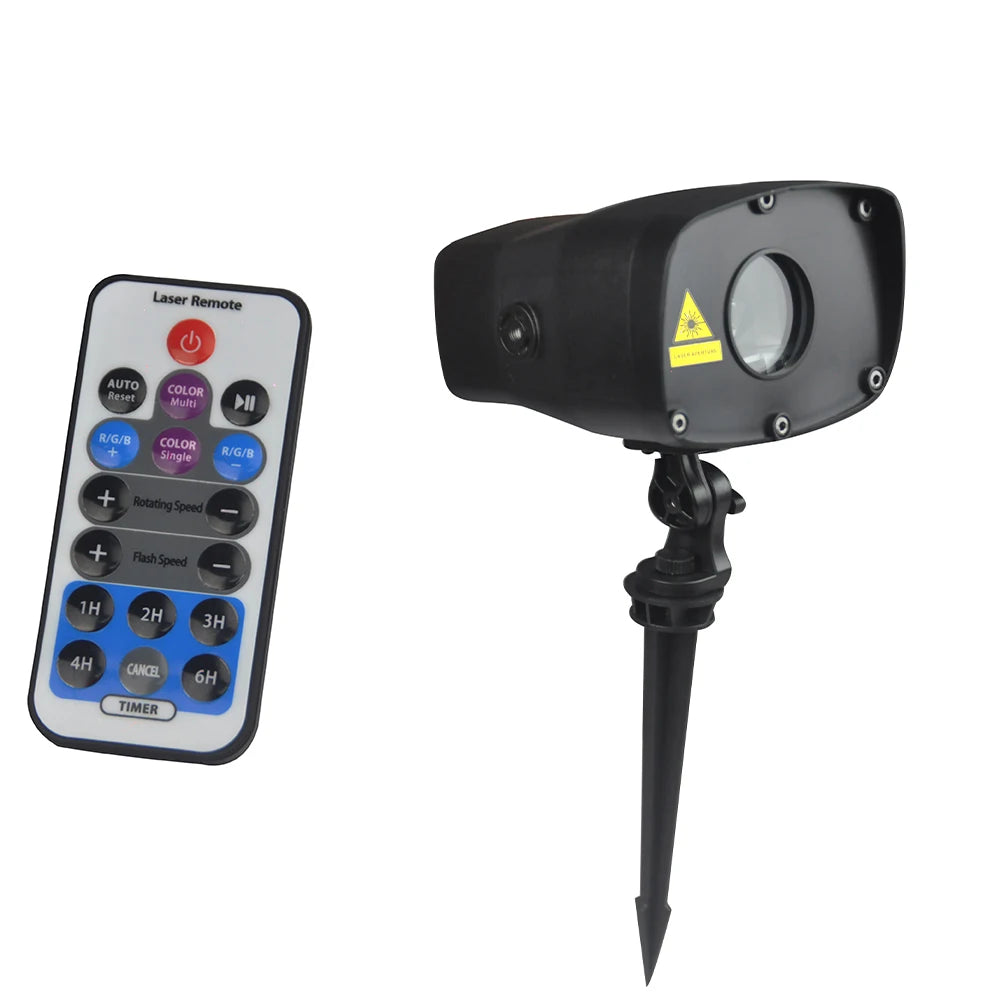 Mini Lawn Light Outdoor Garden Laser Light Star 7 Colors IP65 Waterproof Landscape Christmas DJ Light Fixture Compact Floodlight