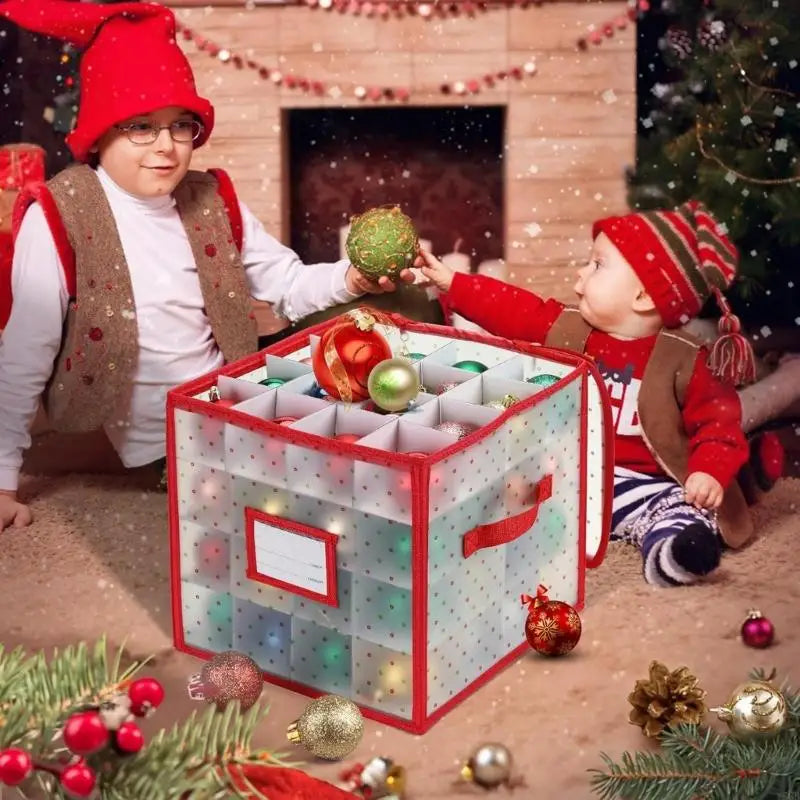 Foldable 64 Compartment Organizers Box Waterproof PVC for Christmas Light Storage Y5GB