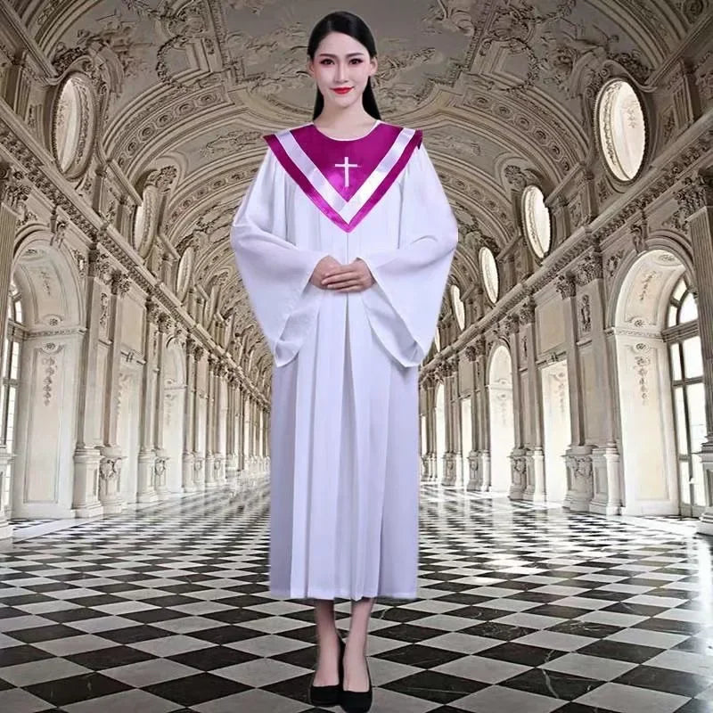 Christian Costume Christian Church Choir Saint Costume Long Sleeve Jesus Class Service Wear Sing Robe Sing Dress Jesus Outfit