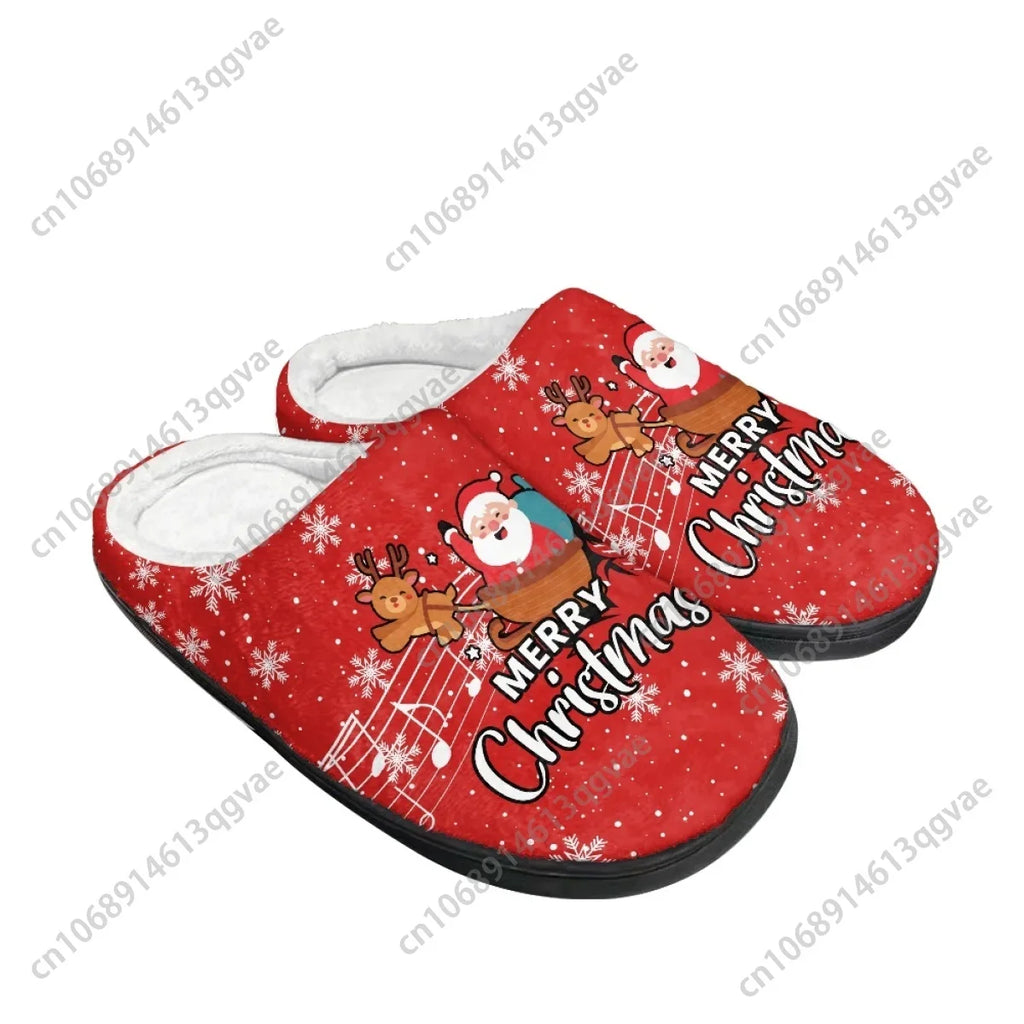 Christmas Cozy Santa Claus Pixie Christmas Home Cotton Slippers Mens Womens Teenager Plush Bedroom Keep Warm Custom Slipper