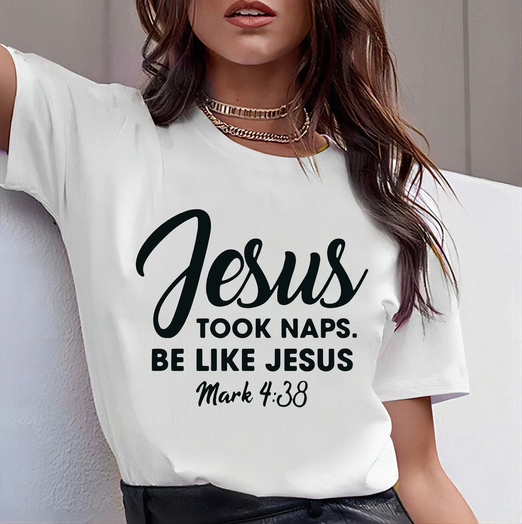 Jesus Took Naps Be Like Jesus Mens Christian t-Shirt T-shirt Fashion Casual Summer Top 2024 New Harajuku Womans Clothing