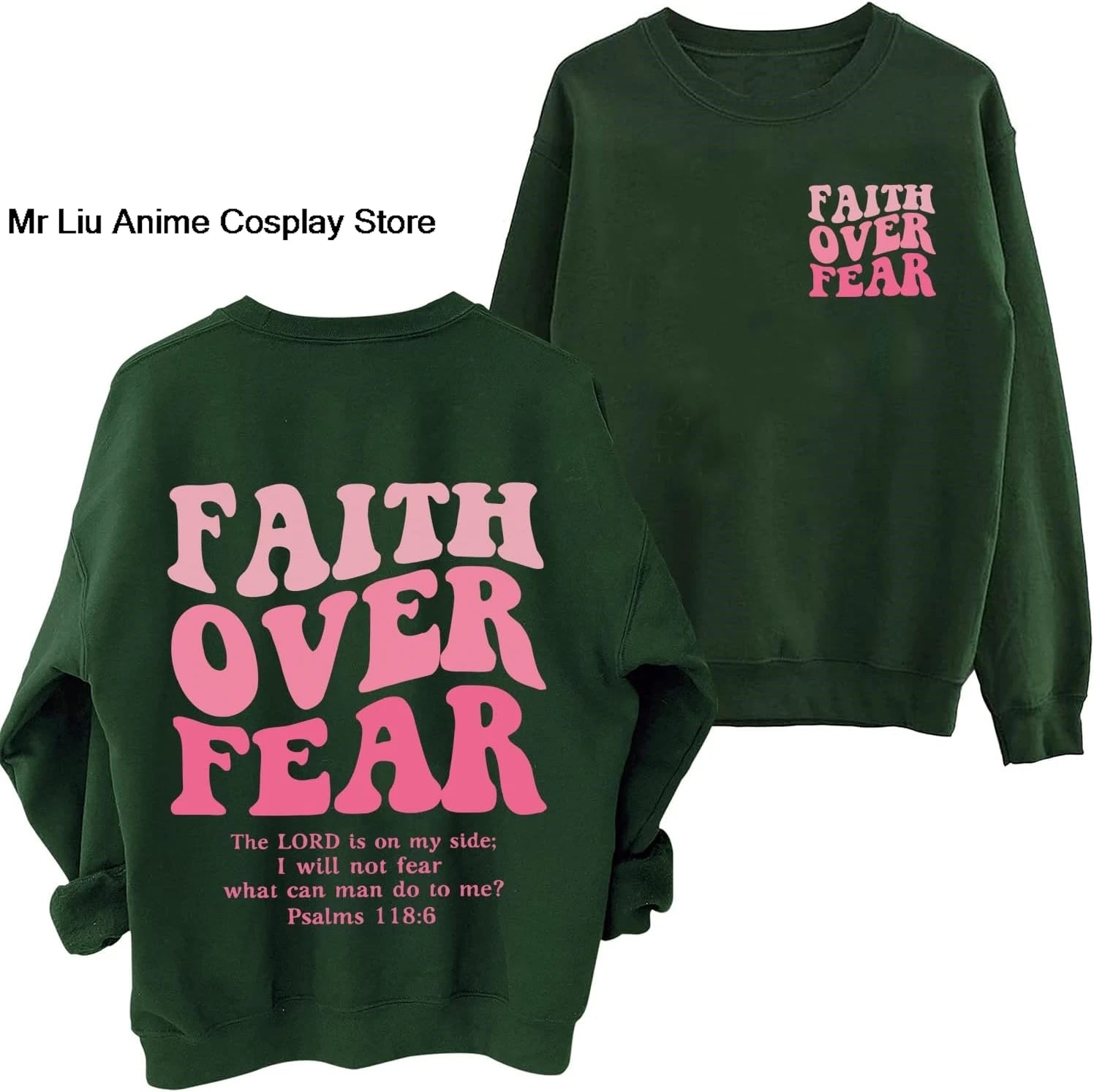 Faith Over Fear Hoodie Christian Jesus Bible Verse Faith Over Fear Sweatshirt Clothing