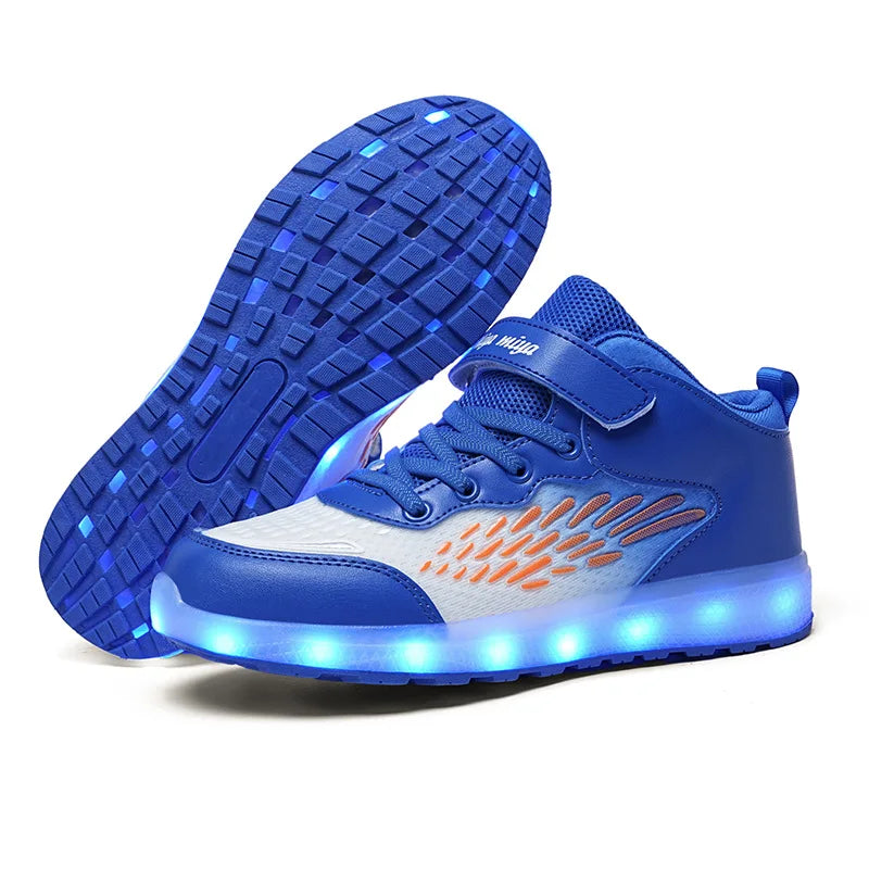 Students Opening Led Lights Casual Shoes Children's Birthday Gift Shoes Boys And Girls' Christmas Gifts Boots