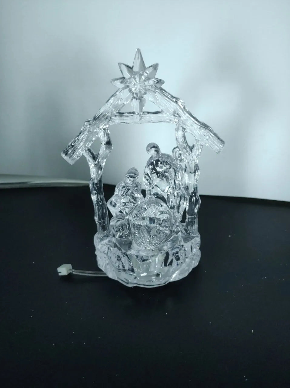 Luminous Resin Ornaments, Jesus Was Born Christian Gifts Desk Decorated, Christmas Gift Jesu Crafts Holy Statuette figurine