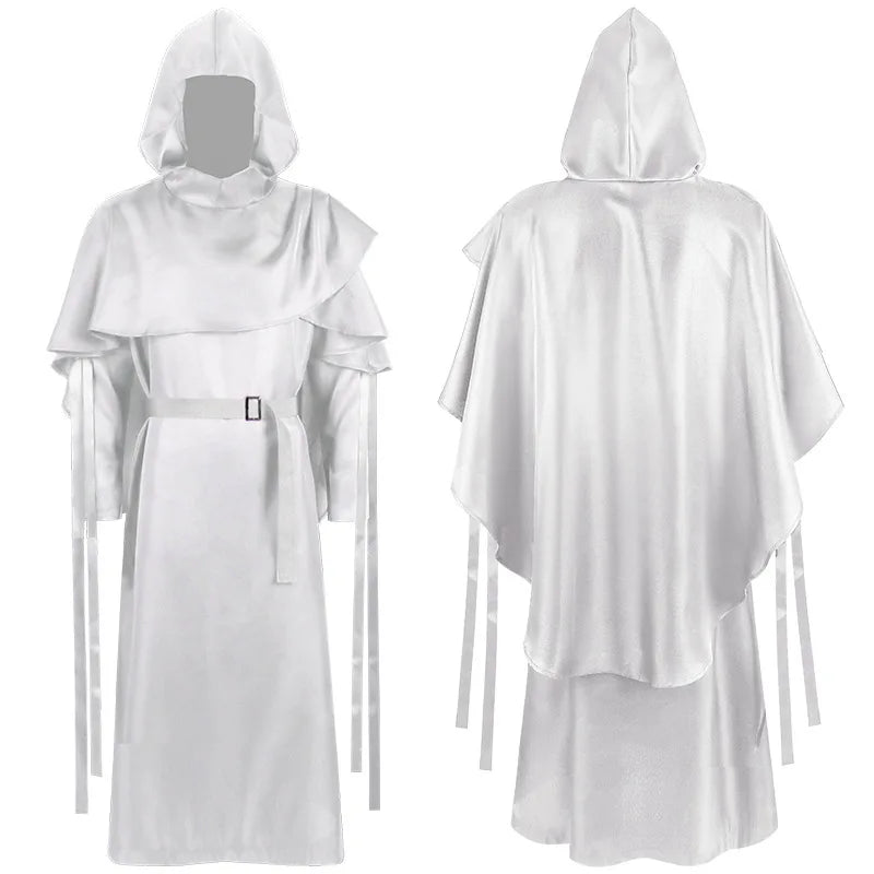 Wizard Costume Cosplay Medieval Hooded Robe Costume Monk Friar Robes Priest Costume Ancient Clothing Christian Suit