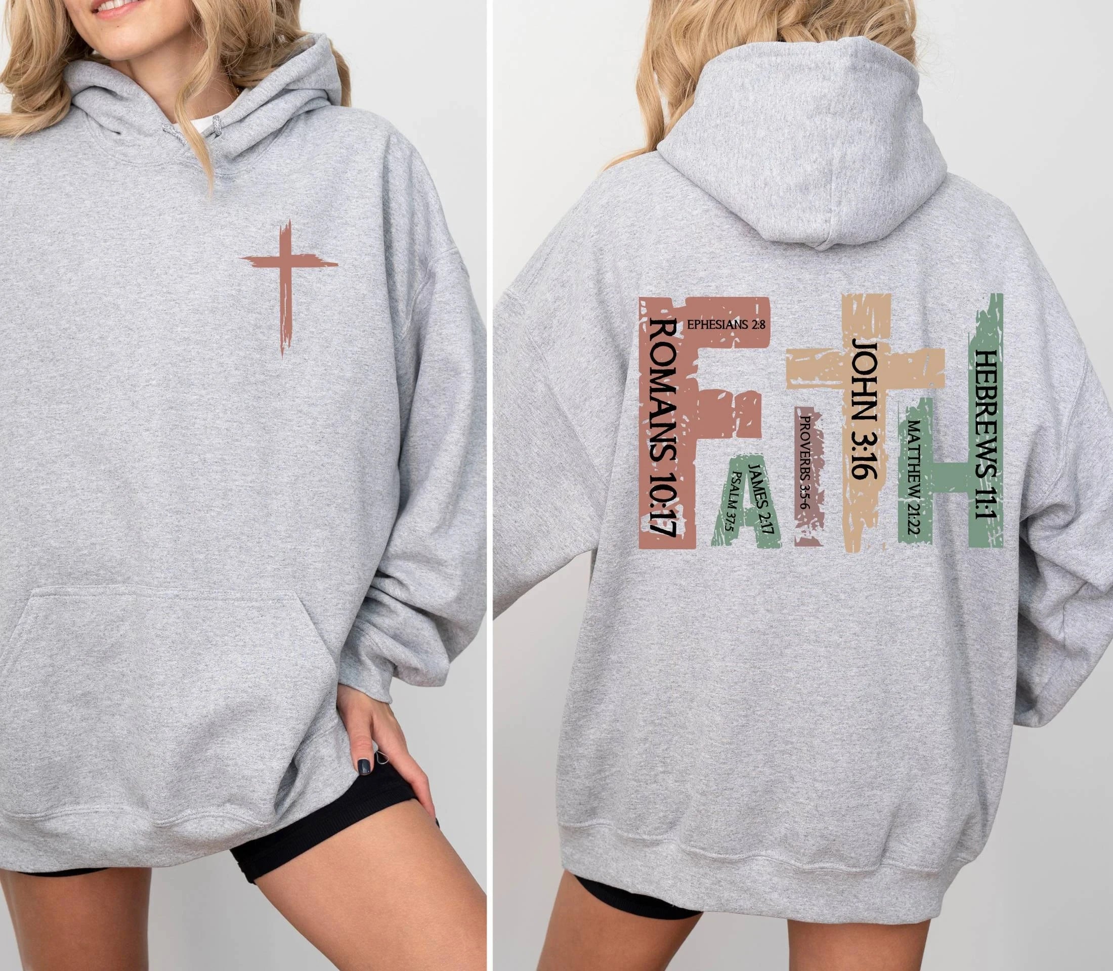 Christian Cross Graphic Print Hoodie Men's and Women's Long Sleeve Sweatshirt Pullover Y2k Tops Vintage Hip Hop Autumn Clothing