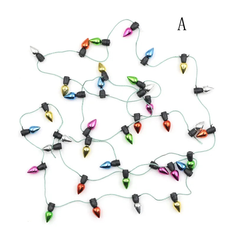 1m 1/12 Scale Dollhouse Miniature A String of multi-coloured Plastic Christmas Lights Fake Lights For Doll House Decor Kids Toys