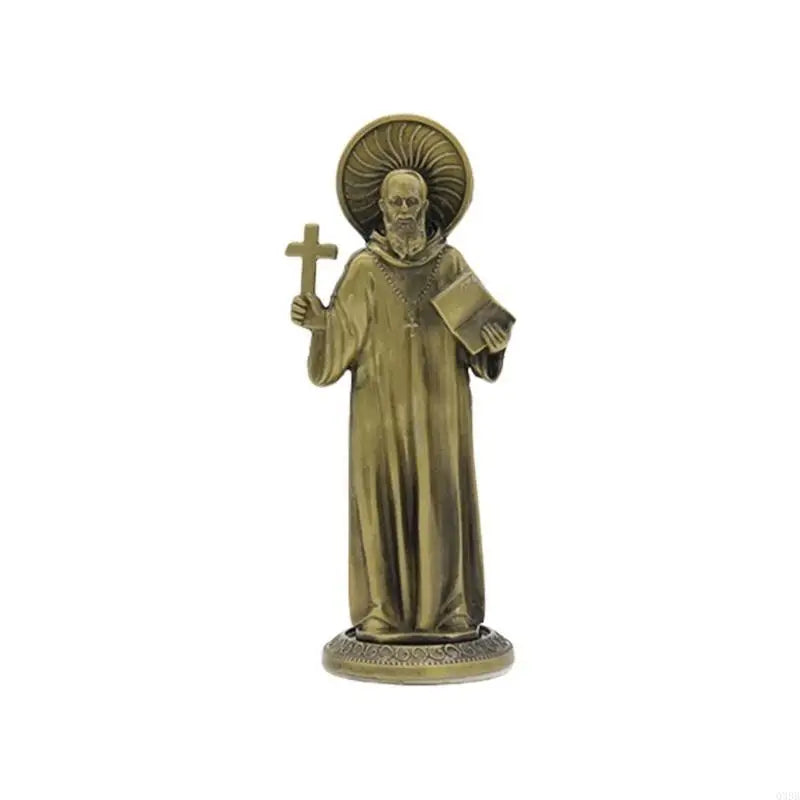 Q39B Vintage Antique Metal Standing Maria Figurine Catholic Miniature Statue Christian Religious Ornament for Tabletop Decors