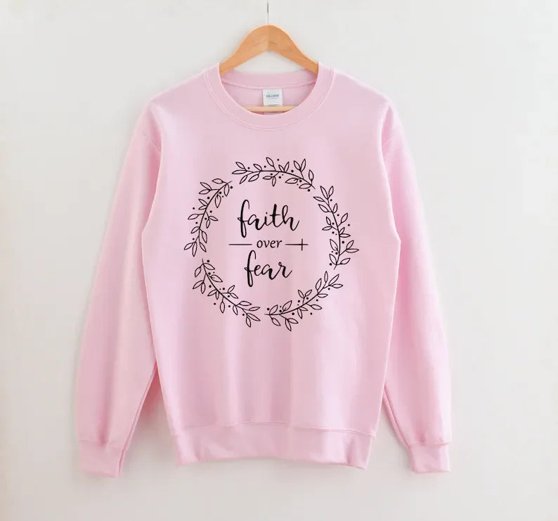 Faith Sweatshirt Shirt Christian Religious Women , Shirt Religious Apparel Shirt 100%Cotton O Neck Female Clothing Drop shipping
