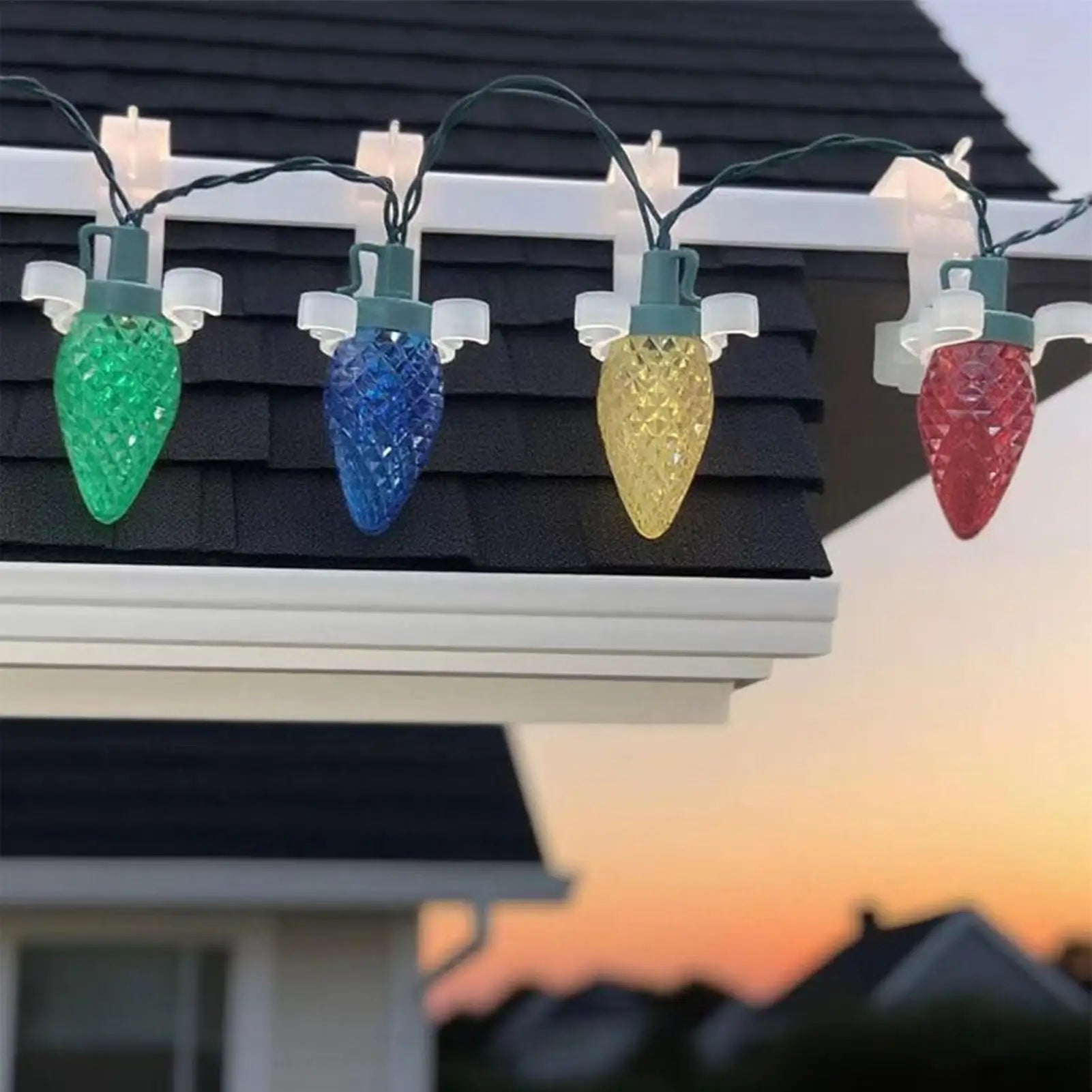 Christmas Light Clips 10-Piece Christmas Gutter LED String Light Clips Festive Lamp Hanger For Soffit Decoration Siding Deck