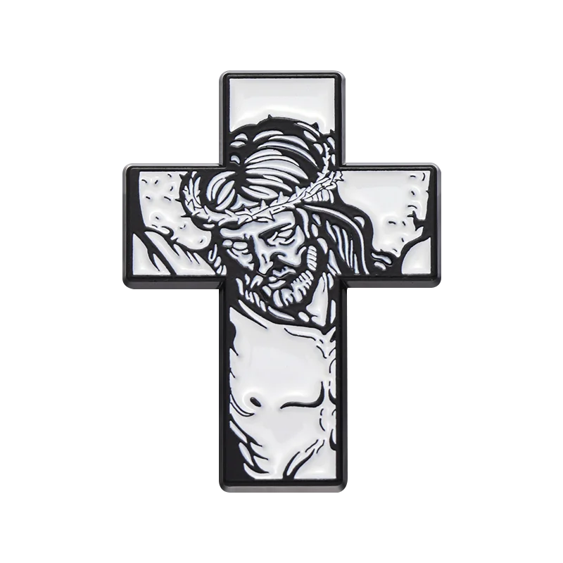 28styles Jesus Cross Enamel Pins Christian Clothing Decorative Brooches Jesus Fish Lapel Badge Backpack Cap Jewelry Accessories