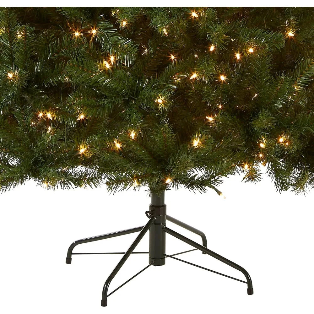 7-Foot North Valley Spruce Artificial Christmas Tree with Pre-Lit White Lights and Stand