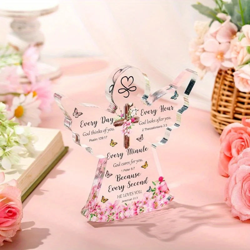 Christian Acrylic Collectible Figurine – Bible Verse Prayers, Inspirational Gift for Women/Men (Valentine’s/Birthdays)