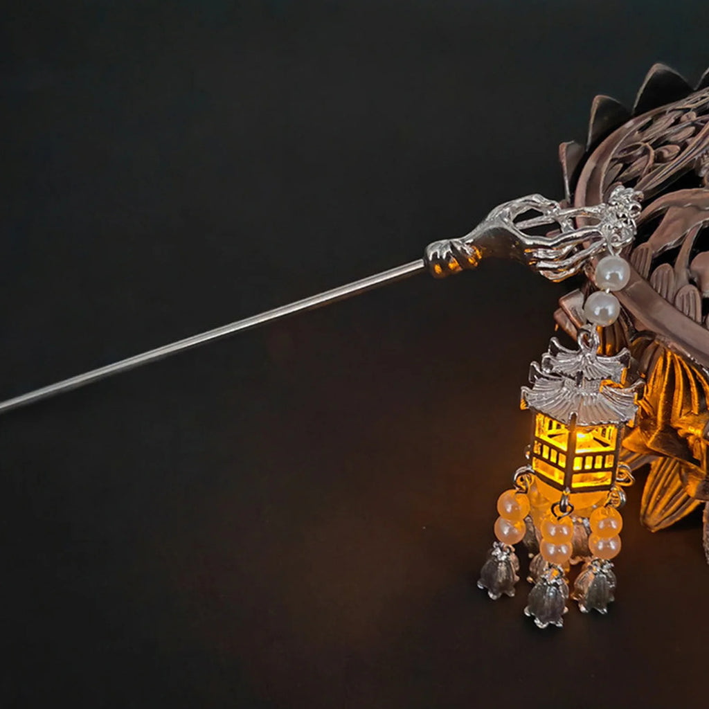 Retro Chinese Style Hair Sticks Forks with Led Light Women Girls Halloween/Christmas Costume Party Hairpins Hair Jewelry Decor