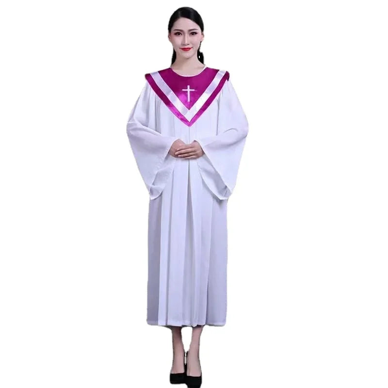 Christian Costume Christian Church Choir Saint Costume Long Sleeve Jesus Class Service Wear Sing Robe Sing Dress Jesus Outfit