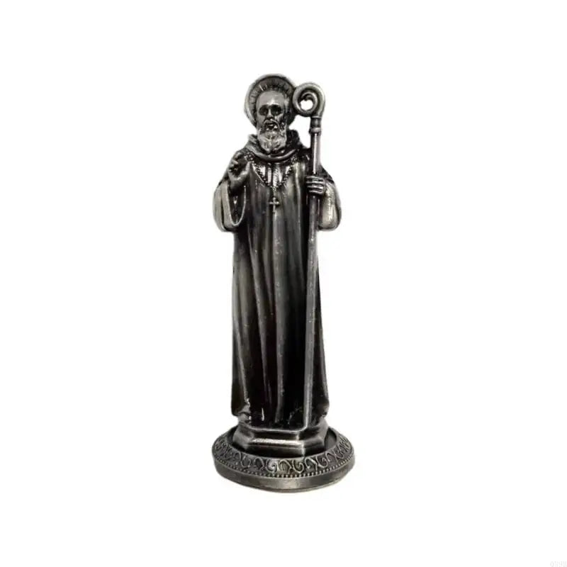 Q39B Vintage Antique Metal Standing Maria Figurine Catholic Miniature Statue Christian Religious Ornament for Tabletop Decors