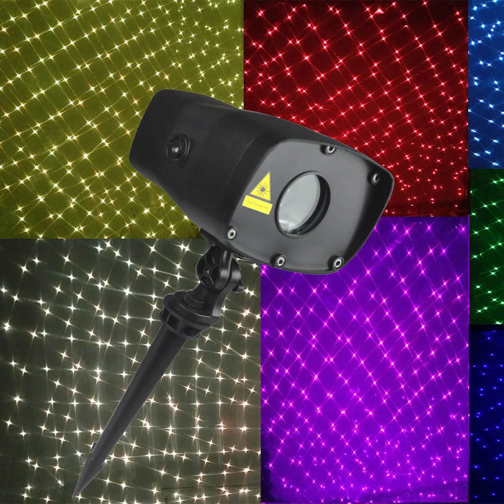 Mini Lawn Light Outdoor Garden Laser Light Star 7 Colors IP65 Waterproof Landscape Christmas DJ Light Fixture Compact Floodlight